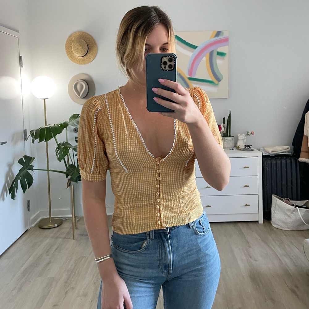 Free People Button Front Blouse